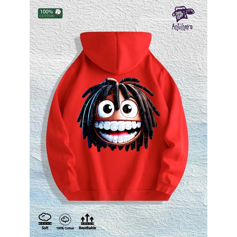 3D Dreadlocks Face Graphic Hoodie 100% Cotton US Warehouse 7