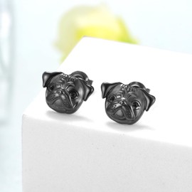 Dog Earrings 925 Sterling Silver Dog Stud Earrings Cute Dog Animal Jewelry Gifts for Women Girls, Sterling Silver, No Gemstone