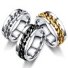 Holibanna Stainless Steel Finger Ring Band Fidget Rings Cool Chain