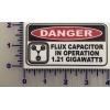 Egl DANGER FLUX CAPACITOR DECAL STICKER FUNNY NOVELTY WARNING STICKERS