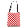 Checkerboard Checkered Checked Check Pattern Red White Tote Bag