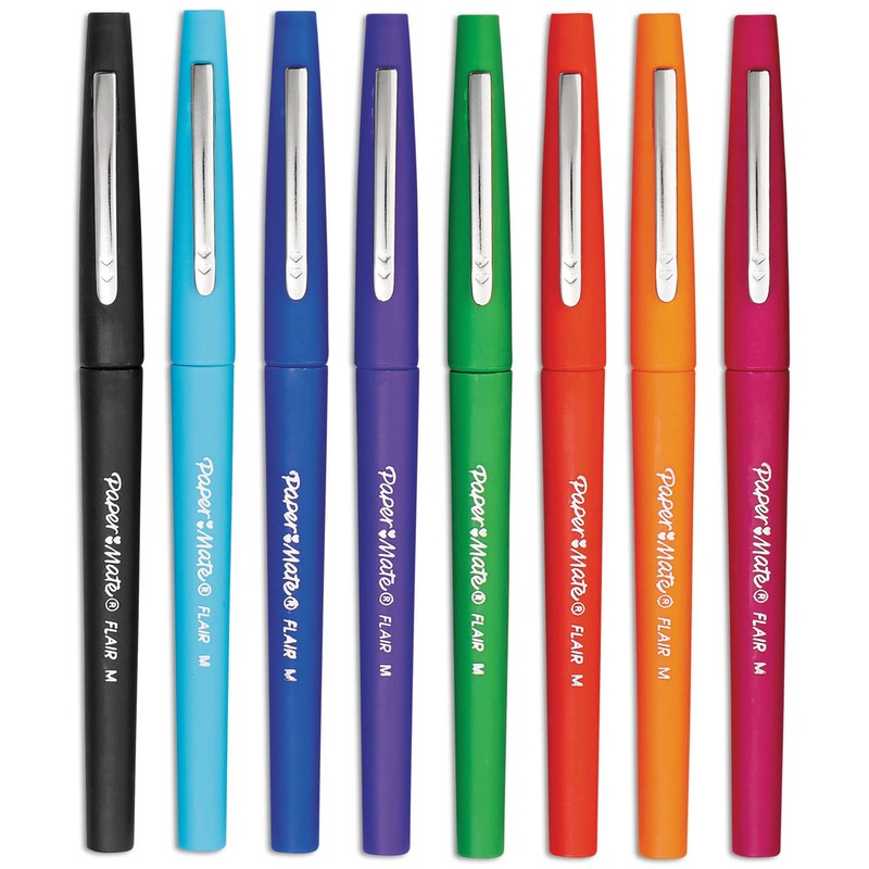 Paper Mate Flair Porous Point Felt Tip Pens, Assorted Colors,