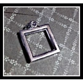Moments of Beauty Photo Frame Pendant Square Picture Charm Square Antiqued Silver Open 21mm