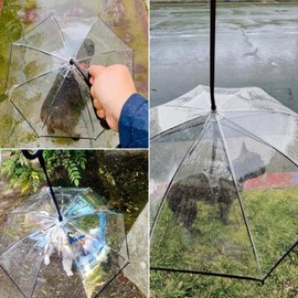 Namsan Small Dog Rain Umbrella, Windproof Rainproof Dog Umbrella with Adjustable Leash, Clear Dog Umbrella Leash for Small Dogs, Self-Assembly Puppy Walking Umbrella