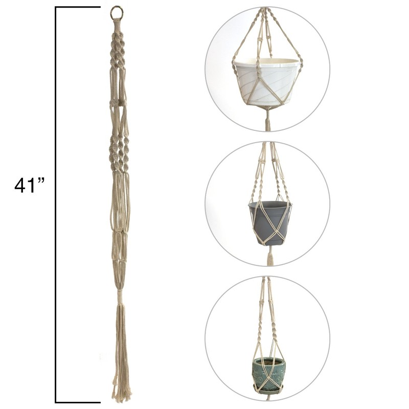 Sorbus Macrame Plant Hanger [4 Pack] Indoor Outdoor Hanging Plant