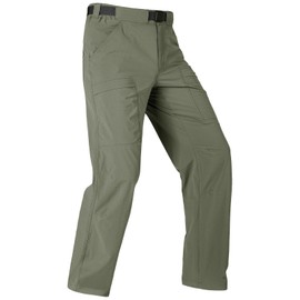 FREE SOLDIER Men's Outdoor Cargo Hiking Pants with Belt Lightweight Waterproof Quick Dry Tactical Pants Nylon Spandex (Sage Green 40W/32L)