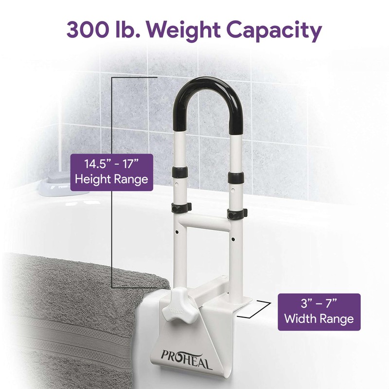 Adjustable Bathtub Grab Bar for Seniors and Fall Risk Patients