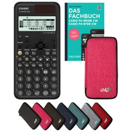 Casio fx-991DE CW with Protective Case Pink & Book (160 Pages, DIN A5) - Scientific Calculator - Smart Set