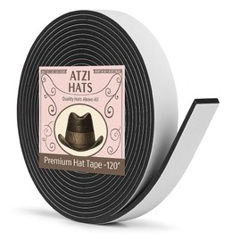 Atzi Hats Hat Tape Roll 120" (10 Feet) Black - Hard Hats Size Reducer Foam Filler - Cap Sizing Strip Insert - for Fedora, Baseball Caps, Pana, Straw, Cowboy, Western