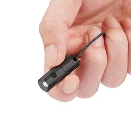 KeyUnity KF00 - Mini llavero LED de titanio, 15 lúmenes, impermeable, luz eléctrica, tamaño de mano, modo único, para camping, senderismo, escalada, pesca, mochilero (negro)