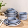 GBHOME Ceramic Dinnerware Sets for 4, 12 Pieces Stoneware Plates