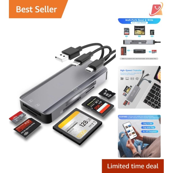 Unbranded 5-in-1 Memory Card Reader Aluminum USB C USB A