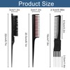 Nogeqi 6 Pieces Teasing Comb for Women Teasing Brush Rat