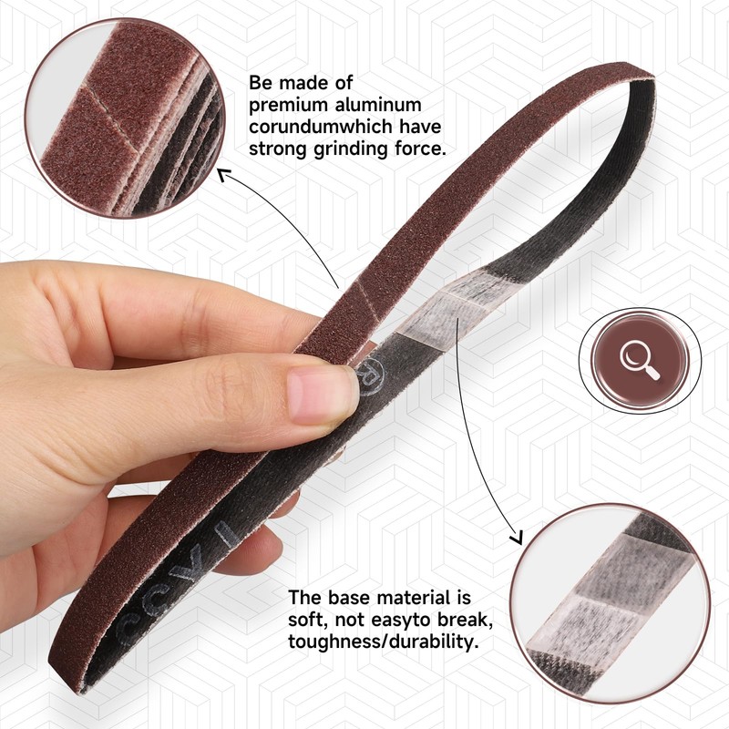 STEBRUAM Pack of 30 Sanding Belts 10 x 330 Grit