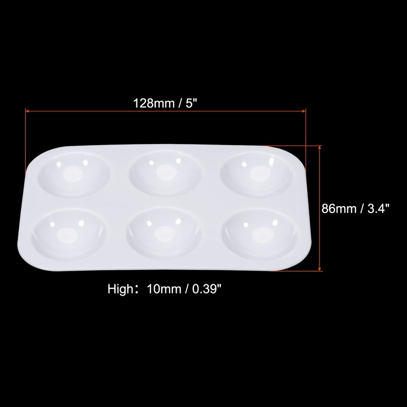 PATIKIL 6 Well Paint Tray Palette 3pcs Rectangle Plastic Painting