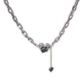 Buyongwant Heart Shaped Necklace for Women Y2k Irregular Choker Fashion Silver Jewelry