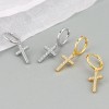 Aretes de plata cruz para mujer con caja de regalo