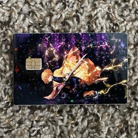 Anime Slayer Inspired Custom Credit Card Cover Durable Protective Skin with Pink Heart Design:_Thunder