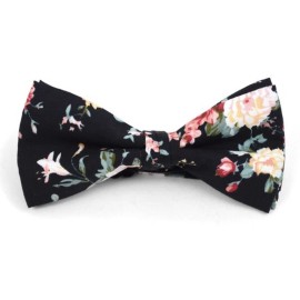 Unbranded New Mens Floral Wedding Cotton Banded Bow Tie, 100% Cotton, Adjustable