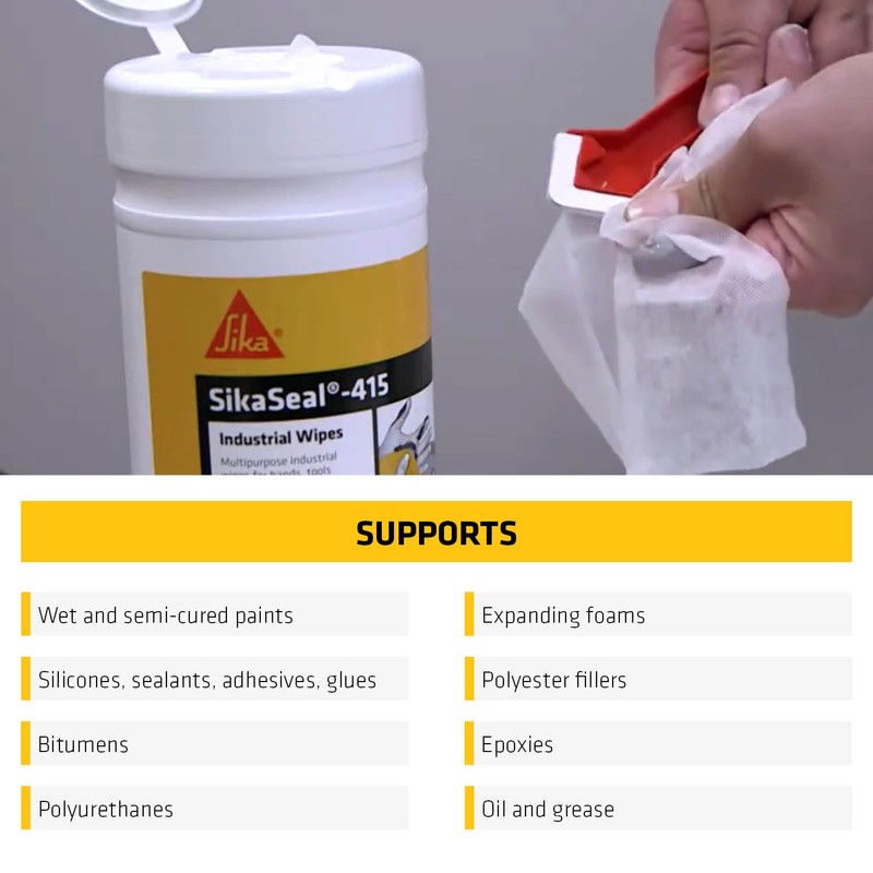 Sika Seal 415 Industrial Cleaning Wipes, Pack of 100
