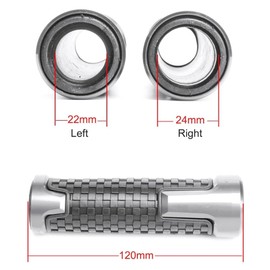 ZYAKOMO 7/8" 22mm CNC Aluminum Motorcycle Handlebar Grips Compatible with 2025 Ninja 500 Ninja 650 Ninja 400 300 1000 2017-2024 2025 Ninja 500SE ZX4RR ZX6R ZX10R ZH2 (Red)