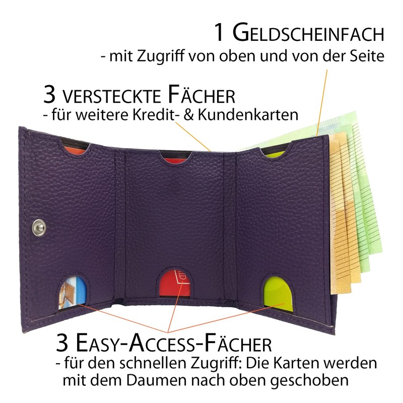 FreeHaveFun Women's Mini Purse, purple, Modern