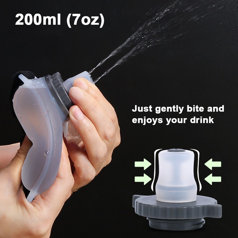 Wrist Water Bottle 7oz/200ml Wearable HandsFree Silicone Water Bottle BPA-Free