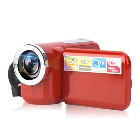 EBTOOLS 16X Digital Video Camera Camcorder, Portable Children Kids Digital Camcorder with 2 Inch Color TFT LCD Display Suitable for Exercise/Cycling/Mountain Climbing/Running(RED)