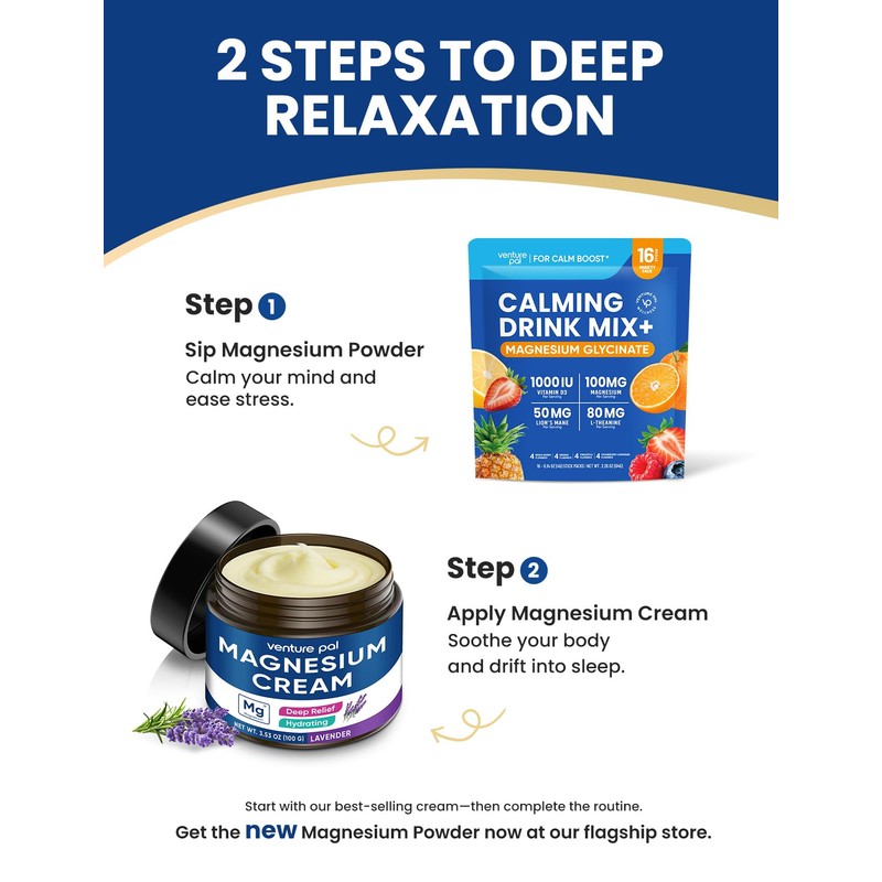 Venture Pal Magnesium Lotion - Vanilla Butter for Leg Cramps