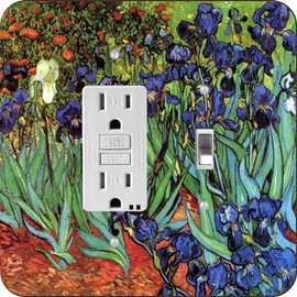 Van Gogh art Irises -Light Switch Plate Cover - Toggle GFI One Gang - Toggle GFI switch Plate Cover Switch Plate Cover