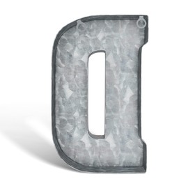 CraftyCrocodile 7 Inch Galvanized Metal Letters for Wall Decor - 3D Letter D for Hanging or Freestanding - Unique Blend of Rustic Vintage Western and Industrial Styles for Living Room Kitchen Bedroom