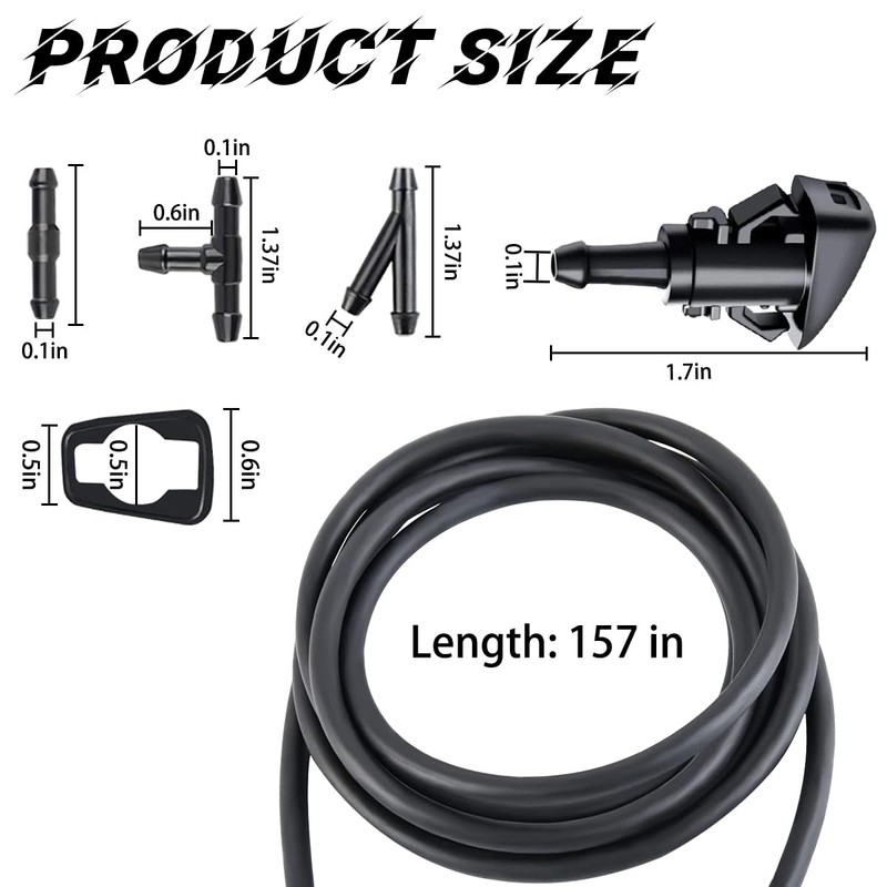 AUCELI Windshield Washer Hose Kit 22 Pcs Set, 4M Washer