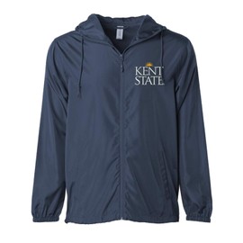 Sorority Letters Shop Kent State University Lightweight Windbreaker Jacket (Large, Navy)