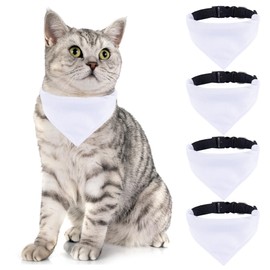 AUEAR, 4 Pieces Dog Collar Bandana Sublimation Blank Bandanas Triangle Scarf with Adjustable Buckle for Dogs Cats
