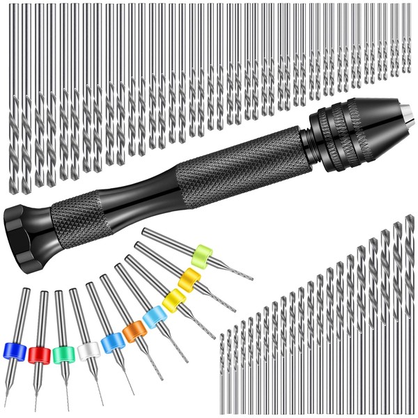95 Pieces Hand Drill Bits Set, Black Pin Vise Hand