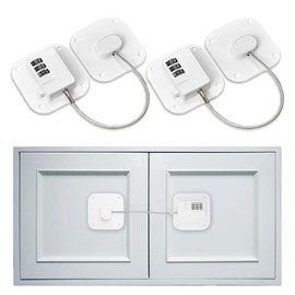2 Cerraduras para Puerta de Refrigerador, Cerraduras de Seguridad para Niños, Códigos Digitales no Requieren Llaves, Adecuado para Ventanas, Armarios, Frigoríficos(Blanco)
