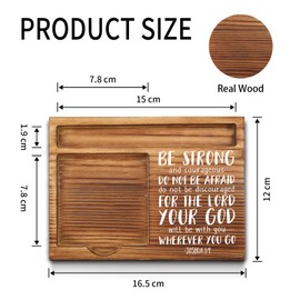 Bible Verse Joshua 1:9 Gifts Sticky Note Holder, Be Strong and Courageous Christian Office Art Decor, Inspirational Motivational Quotes Religious Scripture Self-Stick Note Pad Holders GAA34