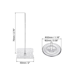 PATIKIL 70mm Perforated Insulation Pins with Round Washer,100 Sets 2in Insulating Nails Wall Plug for Fixing Foam Boards to Wall or Ceiling