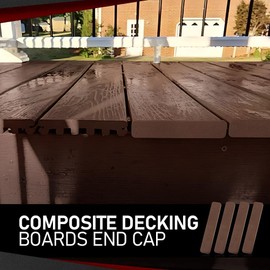 CROSSDESIGN Composite Decking Boards End Cap 5.5" Brown 4PCS,ONLY Fit TREX Composite Decking Boards End Cap 5.5"