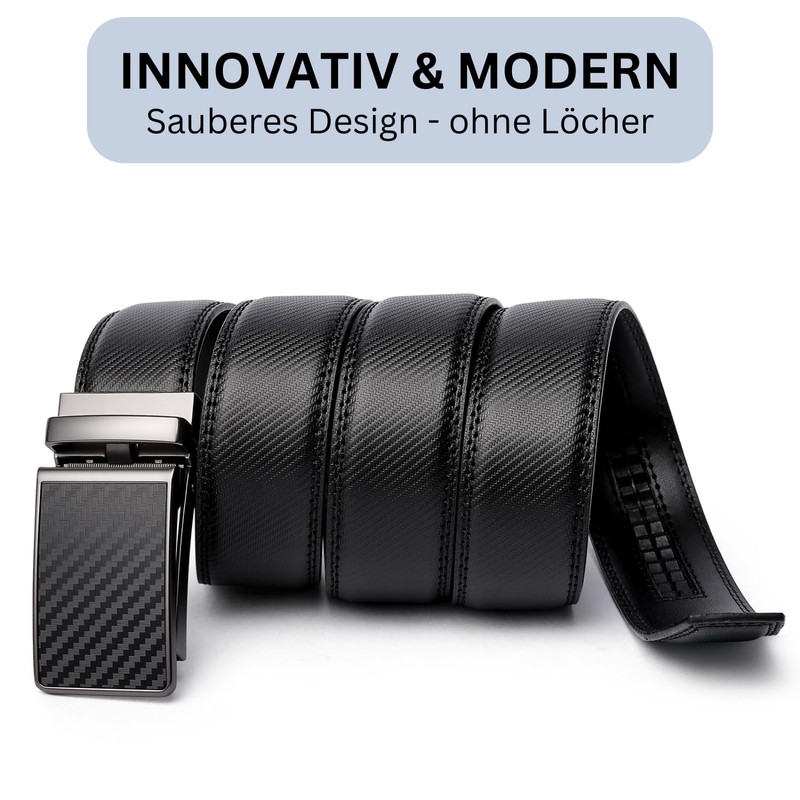 Frentree Men's Automatic Leather Belt with Ratchet, 35 mm Genuine