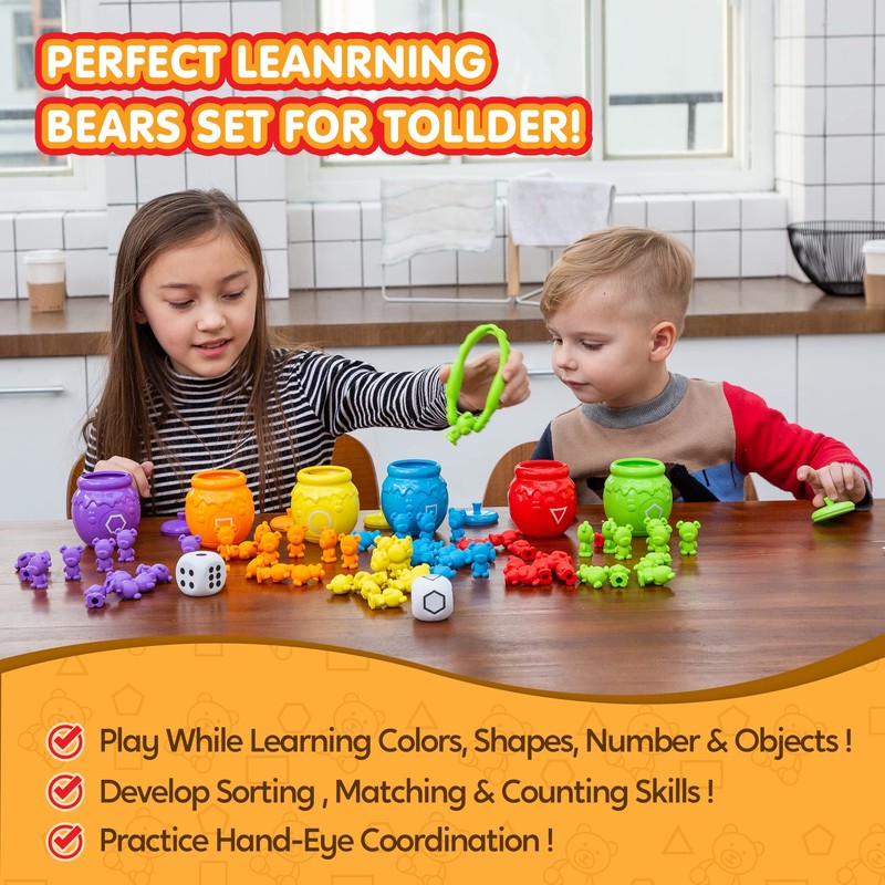 Joyin Play-Act Counting Sorting Bears Toy Set with Matching Sorting