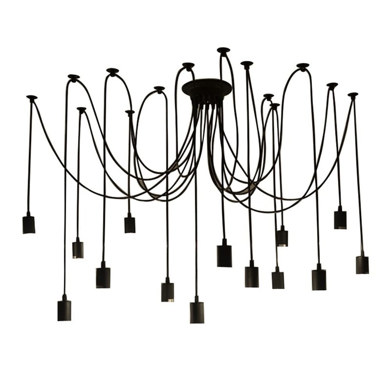 Fuloon DW68 Vintage Edison Multiple Ajustable DIY Ceiling Spider Lamp