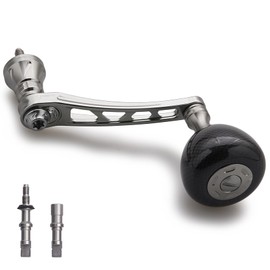 HEIGHTEN Adjustable 2.6-2.8 inches (65-70 mm) Reel Handle, 1.4 inches (36 mm) Carbon Knob, Compatible with Shimano and Daiwa Spinning Reels, Carbon Drum Series (Gunmetal) (1175)