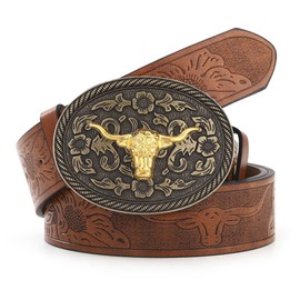 Faletony Cow Head Belt Buckle Men's Belt Buckles Cowboy Belt Buckle 90 x 70 mm Bull Western Belt Buckle Belt Buckles for Men Women Belt, Style 1