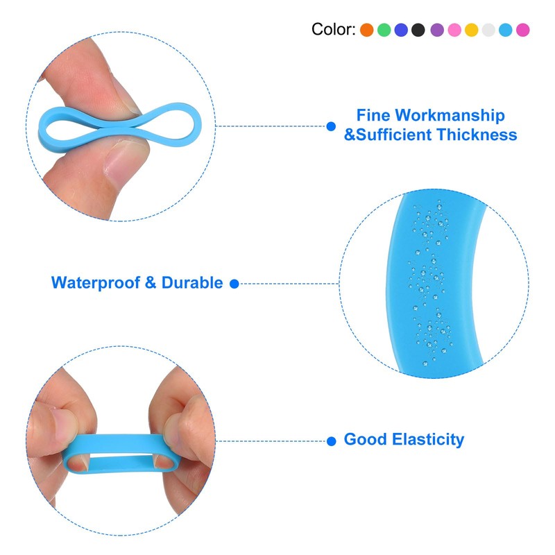 uxcell 20Pcs Silicone Rubber Bands, 20x7mm Rubber Bands Rings Cable