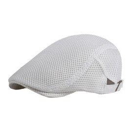 Kingsie Men's Mesh Hunting Cap, Golf Hat, Breathable, Outdoors, Present, Summer, Father's Day, white