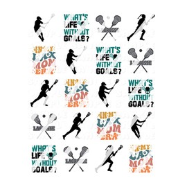Lacrosse Mom Nail Art Decals - Waterslide Nail Decals