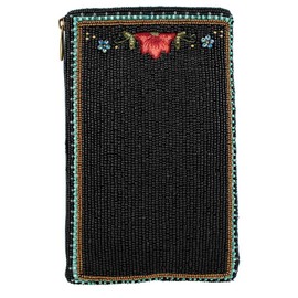 Mary Frances Shine On Beaded Crossbody Cell Phone Bag Clutch Sun and Floral Design with Adjustable Strap, Multicolor