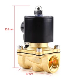 Brass Electric Solenoid Valve, NC Electric Magnetic Valve, DC24V 3/4 DN20, Normally Close the Electric Solenoid Valve for Water Gas Oil