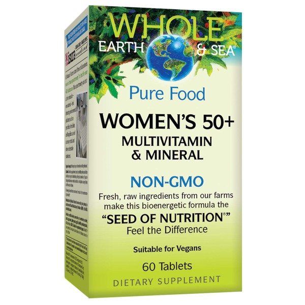 Whole Earth & Sea from Natural Factors, Women's 50+ Multivitamin & Mineral, Vegan, 60 Tablets